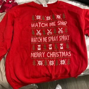 Christmas sweater - hairstylist themed